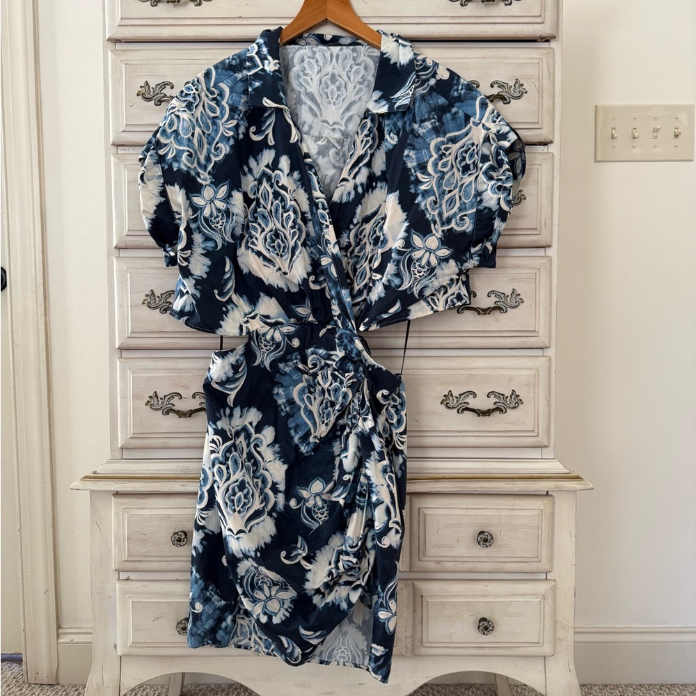 Zara Blue Boho Cutout Dress